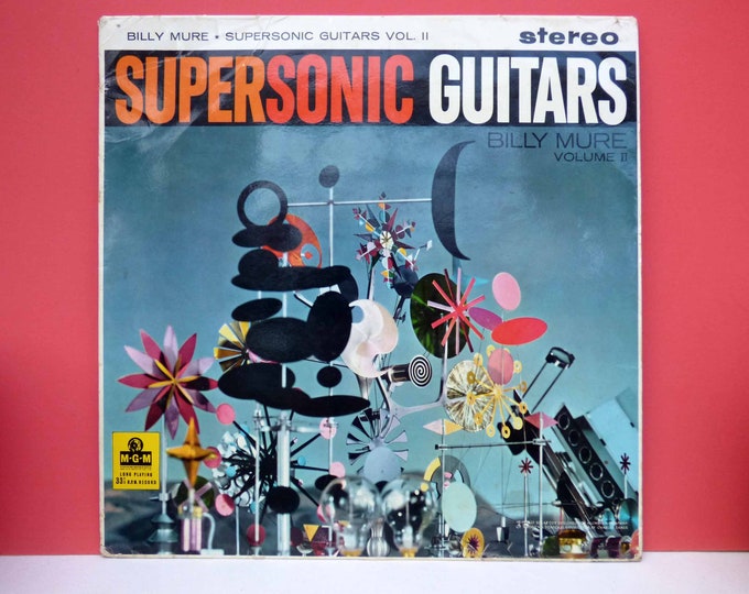 Billy Mure Supersonic Guitars, volume 2 - LP record stereo, Cover features, Charles Eames artwork - 1960 Guitar Music.