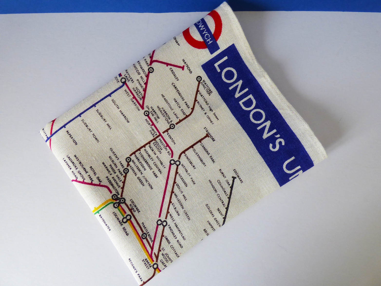 Vintage London underground tea towel