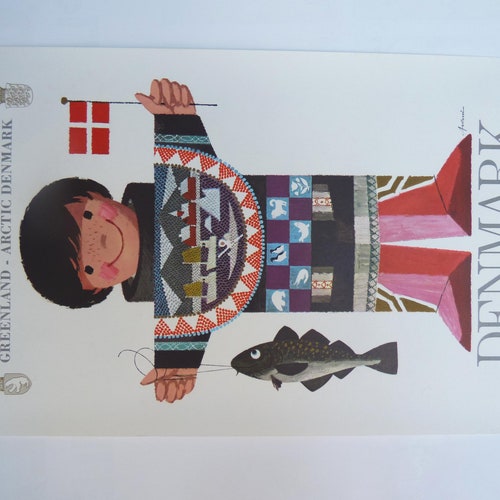 Ib Antoni Travel Poster Greenland Denmark Scandinavian Retro