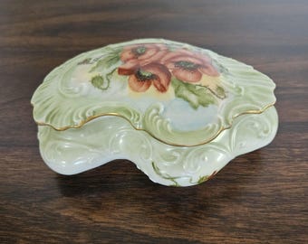Vintage French Limoges Hand Painted Trinket Box, Signed By Artist J.R.Hilton