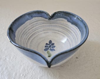 4" Handmade Heart Shape Pottery, Signed "Sunrise Pottery"