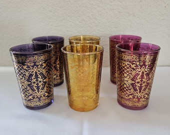 6 Vintage Timon Glasses Set, Made In Italy