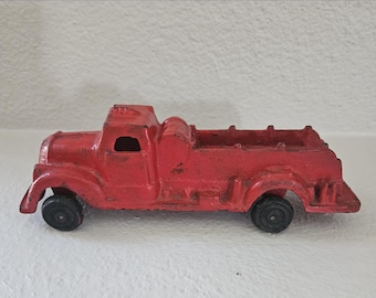 Vintage Cast Iron Fire Truck Toy, Made In Taiwan