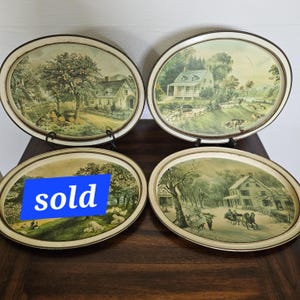 CURRIER & IVES SUMMERの絵皿　中古品 Currier Summer Plate - Etsy
