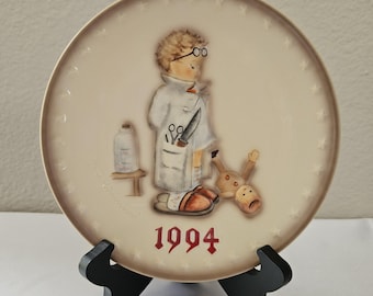 Vintage 1994 M.J. Hummel Collector Plate: Little Doctor, Goebel - 24th Edition