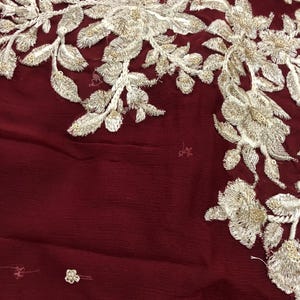 Traje de novia pakistaní de gasa roja: vestido de red bordada imagen 13