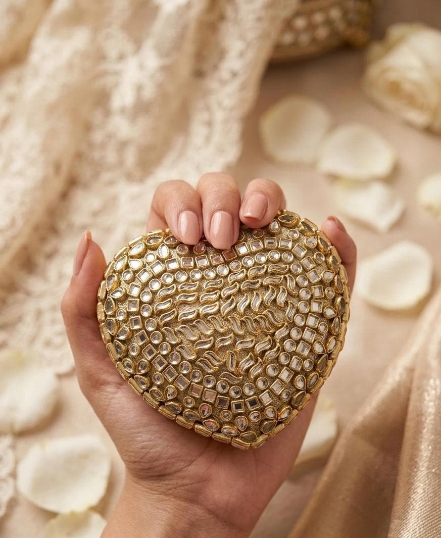 ✨極美品✨ crystal heart clutch パーティーバッグ Crystal Heart Clutch - Etsy
