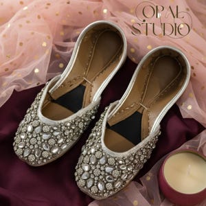 Silver Kundan Bridal Jutti: Handmade Indian Wedding Khussa