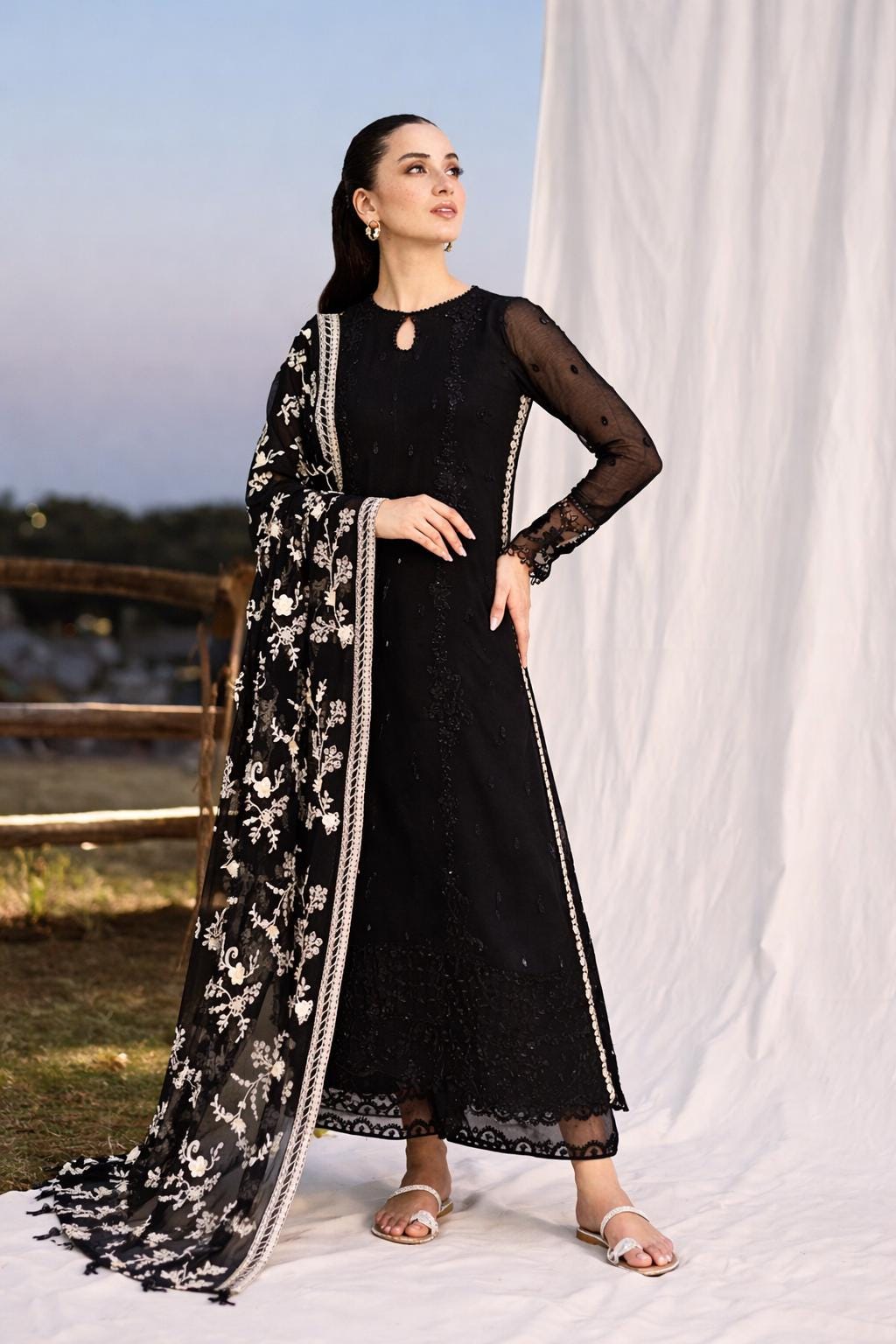 black chiffon dresses pakistani Black Chiffon Pakistani Dress Color:Tulip Print in Green Charlie Brown products for cf-size-40r-34w Red