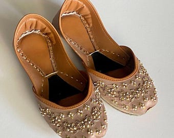 Pastel Khussa Shoes: Handmade Pakistani Bridal Flats