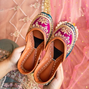 Handmade Khussa Shoes for Women – Custom Sahal Khussay Punjabi Jutti – Traditional Wedding & Festive Footwear