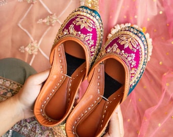Handmade Maroon Khussa Shoes – Traditional Punjabi Wedding Jutti