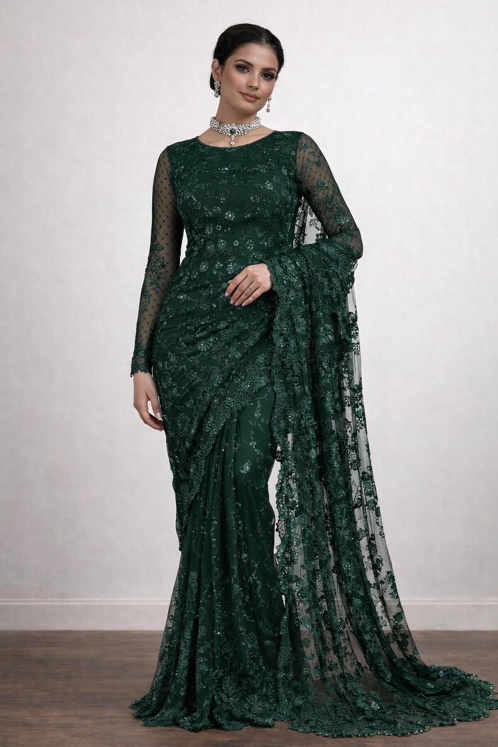 Indian Wedding Dress Emerald Green - Etsy