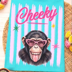 Cheeky Monkey PNG, Retro Funny Chimp png, Sublimation png, Sassy Animal png, Funny Animal png, Funny Chimpanzee png, Funny T shirt png