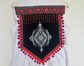 Mandala Art Vest - Boho Beaded Jacket