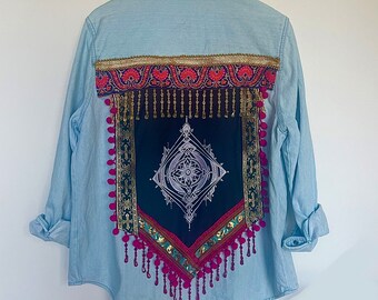 Mandala Art Jacket - UNISEX - Denim