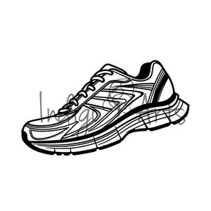 Running Shoes Clipart for Personal & Small Commercial Use Digital Download Hi Res Printable of Tennis Shoe 2 PNGs Regular + Inverse Sneakers