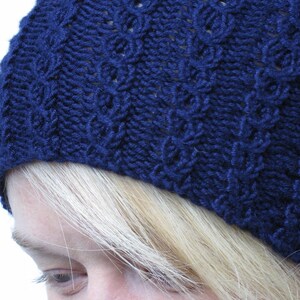 Faux Cable Slouchy Hat Knitting Pattern PDF image 4