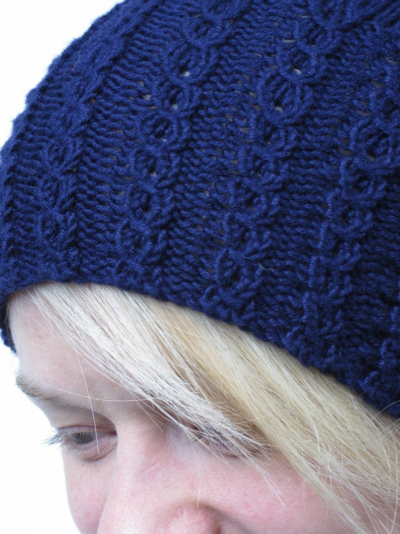 Faux Cable Slouchy Hat Knitting Pattern PDF image 4