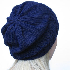 Faux Cable Slouchy Hat Knitting Pattern PDF image 3