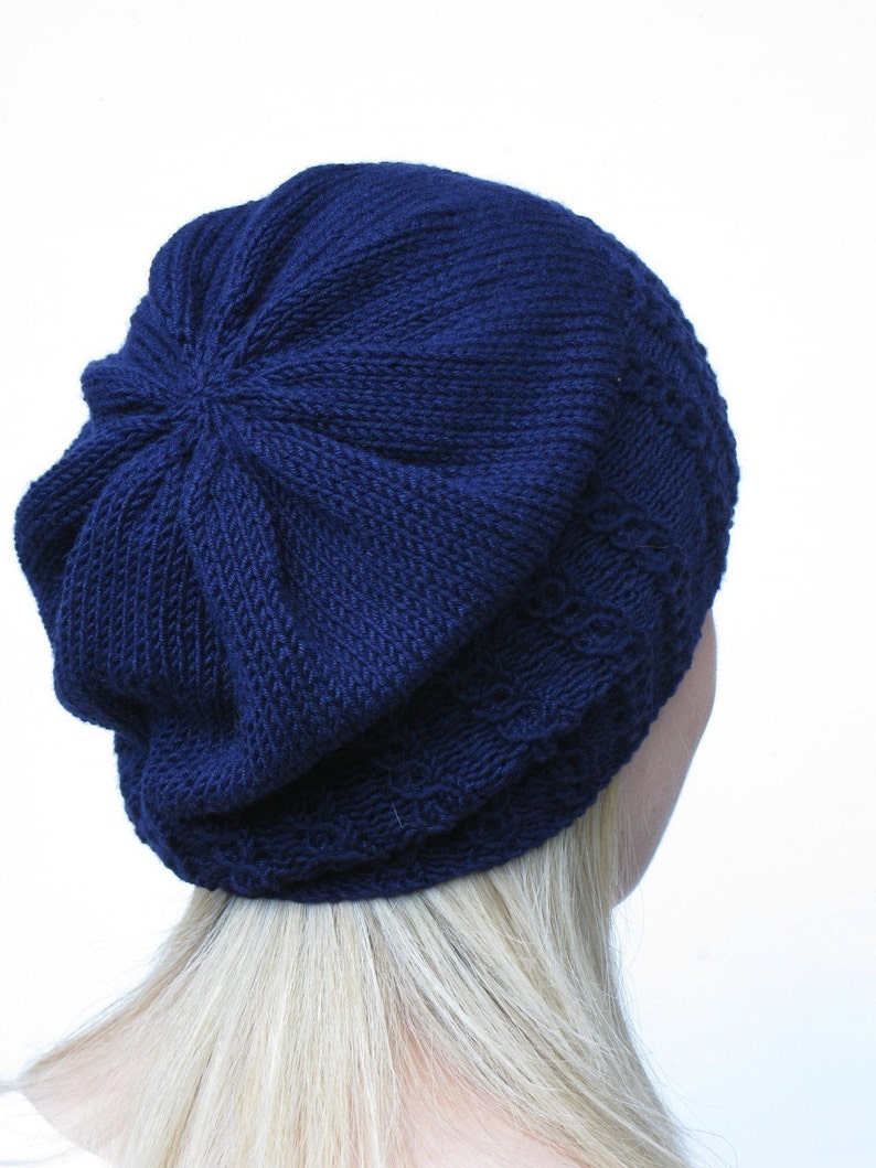 Faux Cable Slouchy Hat Knitting Pattern PDF image 3