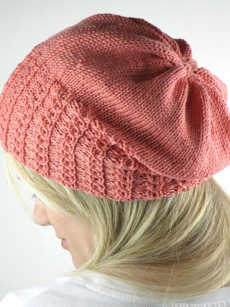 Faux Cable Slouchy Hat Knitting Pattern PDF image 2