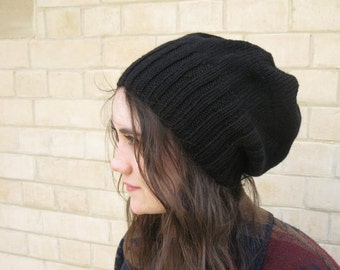 Alpaca/Wool Slouchy Hat Knitting Pattern PDF