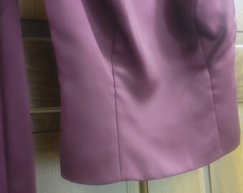 burgundy 2 piece formal satin long dress size 6