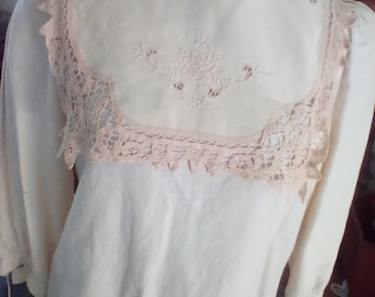 ivory and lace edwardian blouse by paperwhites
