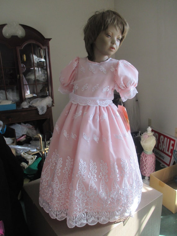 childs embroidered organza quality dress size 3-4