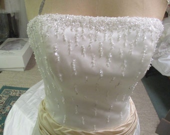 beaded overlay wedding dress Champagne Beaded Mesh Gown with Sheer Cape Overlay – Luxe Evening Dress main image 0