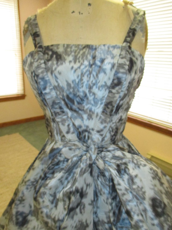 1950 Mr Mort taffetta grey and black dress size 5-