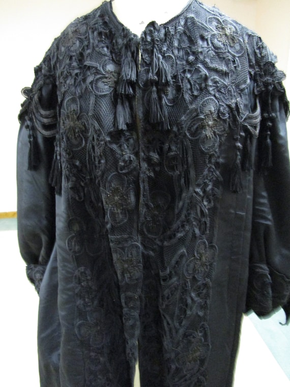 antique black 1910-1920 opera coat - Gem