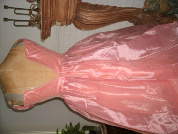 1950 shrimp organdy formal dress size 5-7 - image 3