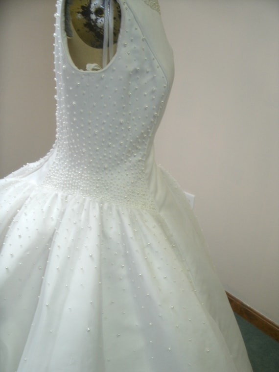 white tulle over satin pearl chest covered gorgeou