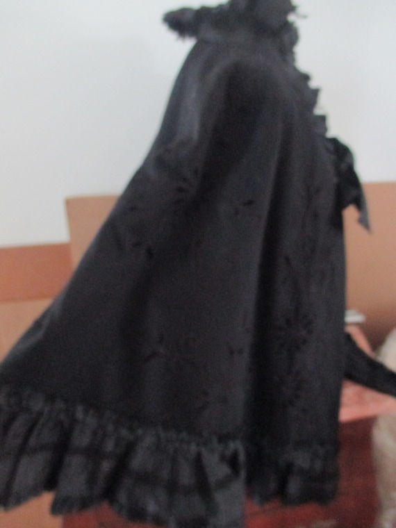 Antique Victorian black wool Cape