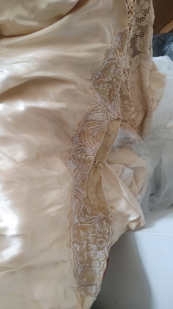 1930 elegant silk chamuse wedding gown size 5-7 - image 10