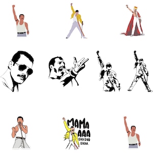 Freddie mercury silhouette - Etsy 日本