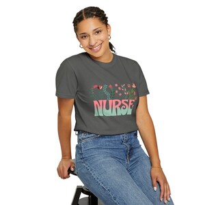 Nurse Floral Unisex T-Shirt, Gift for Nurses, Healthcare Appreciation Tee, Summer Casual Top, Floral Design Shirt, Nurse Life