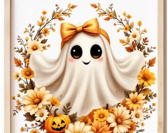 Cute Ghost PNG | Halloween Ghost Digital Download | Fall Ghost Clipart