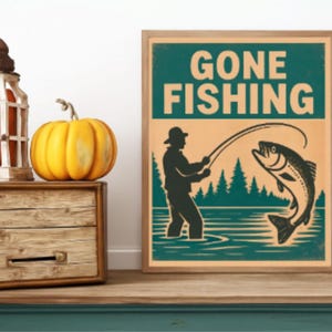 Fisherman Aesthetic Digital Download | Rustic Fishing Wall Art | Cabin Decor Printable | Vintage Outdoorsman Poster | Lake House Art