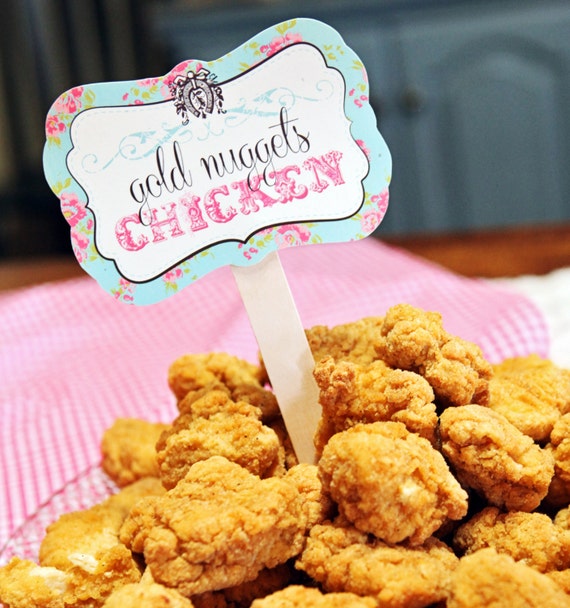 VINTAGE COWGIRL Birthday Party MENU food cards