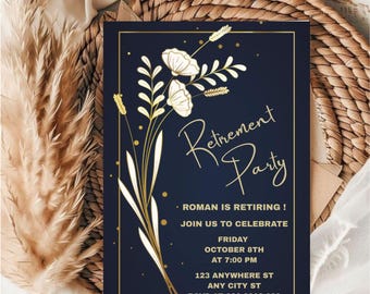 Editable Retirement Party Invitation Template (Digital Download)