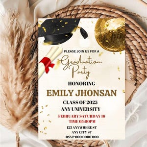 Editable Graduation Invitation Template: Class of 2025 (Digital Download)