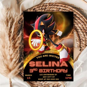 Editable Super Sonic Birthday Invitation Template: Canva PDF (5x7) (Digital Download