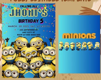 Editable Minion Birthday Invitation Template (Digital Download)