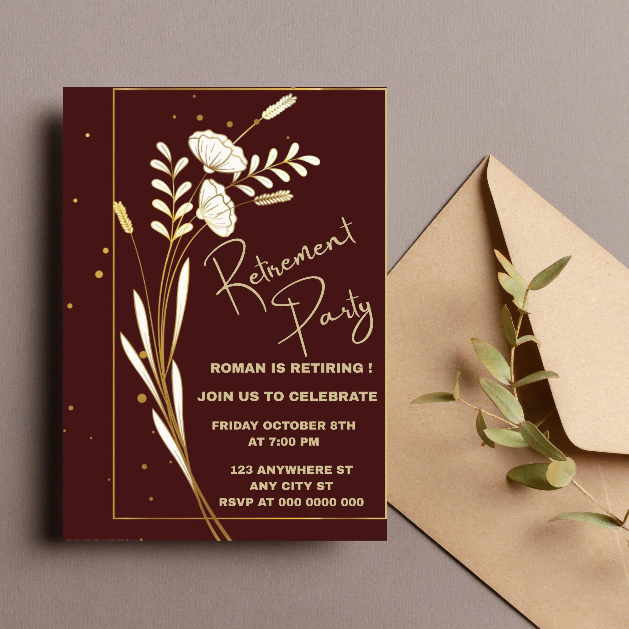Editable Retirement Party Invitation Template (digital Download) - Etsy