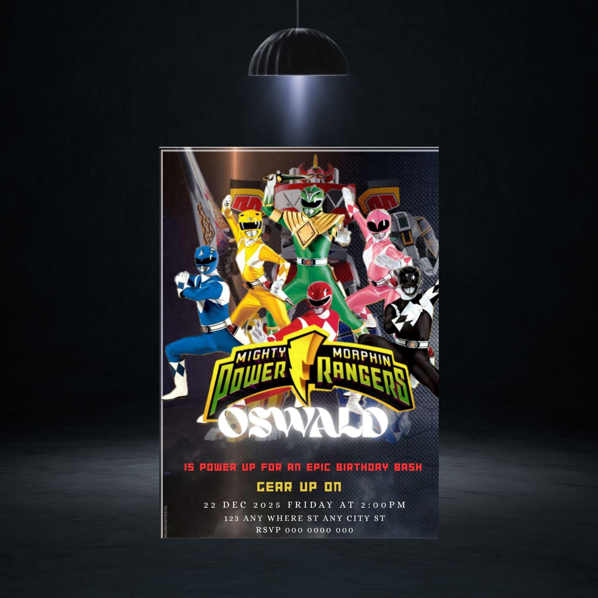 Editable Power Rangers Birthday Invitation Template (digital Download ...