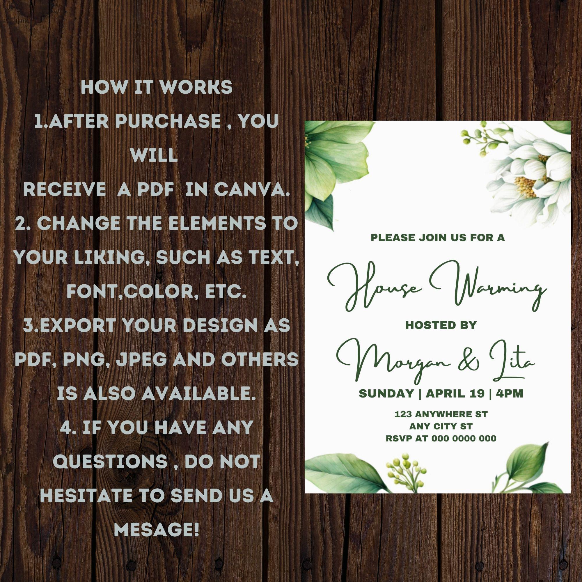 Editable Housewarming Invitation Template (digital Download) - Etsy