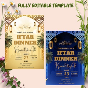 Editable Ramadan Iftar Dinner Party Invitation Template (Digital Download)